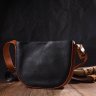 Жіноча сумка-кроссбоді з натуральної шкіри чорно-коричневого кольору Vintage (2422093) - 7