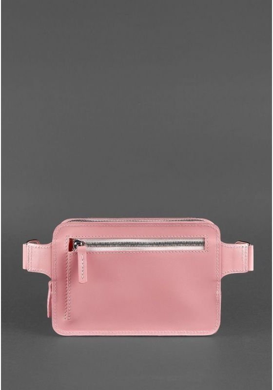 Оригинальная кожаная сумка-бананка розового цвета BlankNote Dropbag Mini (12697)