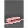 Оригинальная кожаная сумка-бананка розового цвета BlankNote Dropbag Mini (12697) - 5
