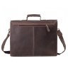 Классический мужской портфель коричневого цвета из винтажной кожи Tiding Bag (15919) - 3