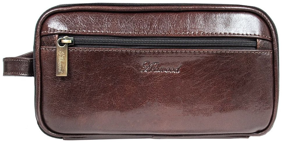 Мужской несессер из натуральной кожи на 2 вместительных отделения Ashwood 94043 коричневого цвета modnotak фото №1