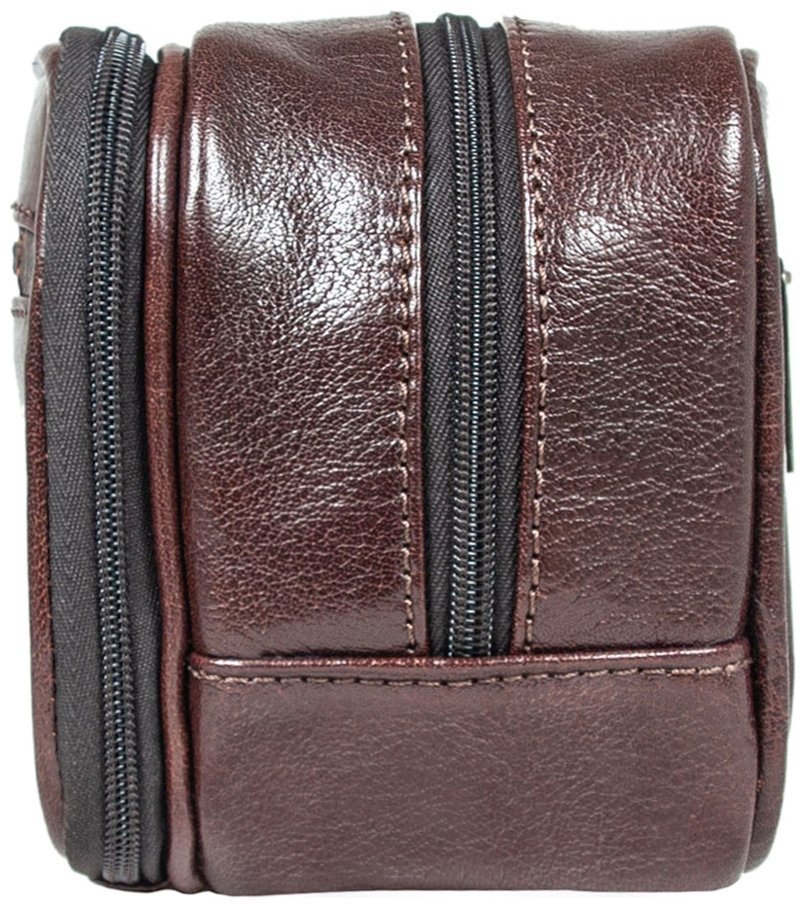Мужской несессер из натуральной кожи на 2 вместительных отделения Ashwood 94043 коричневого цвета modnotak фото №5