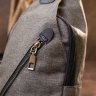 Текстильная мужская сумка-рюкзак серого цвета с разъемом под USB Vintage (20556) - 7