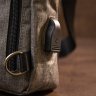 Текстильная мужская сумка-рюкзак серого цвета с разъемом под USB Vintage (20556) - 9
