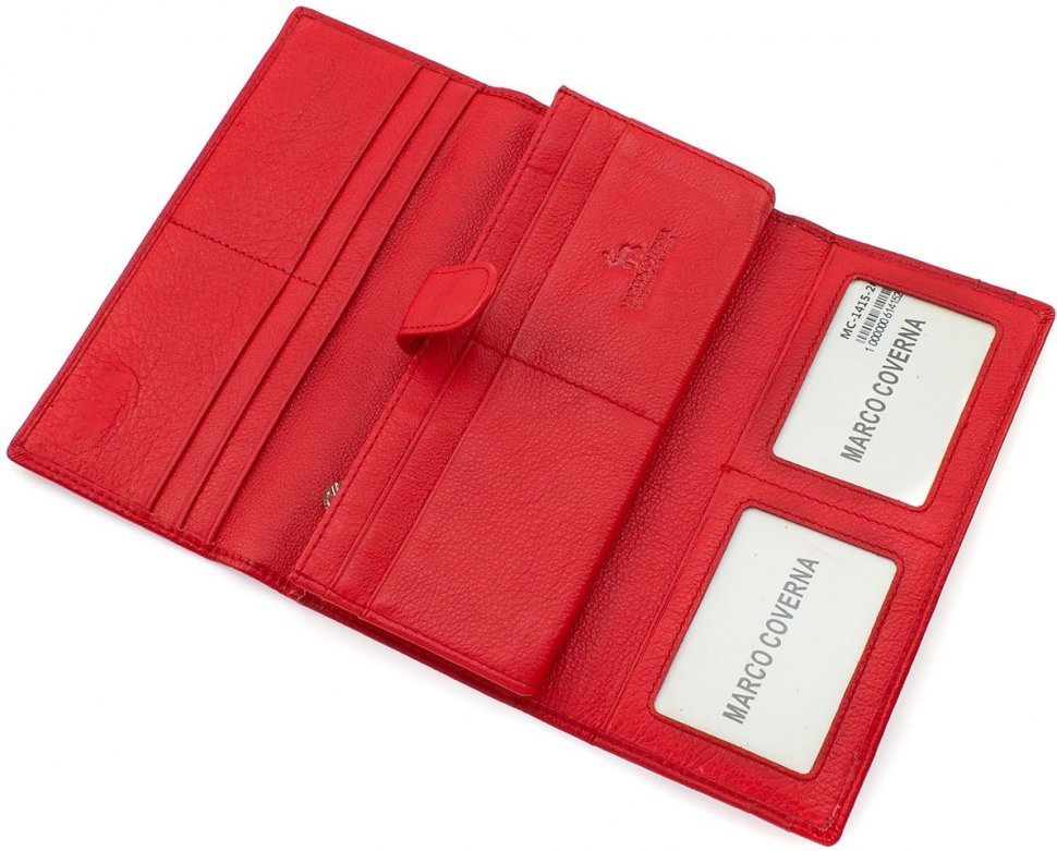 Гаманець на магнітах з блоком для карток червоного кольору - Marco Coverna (17559)