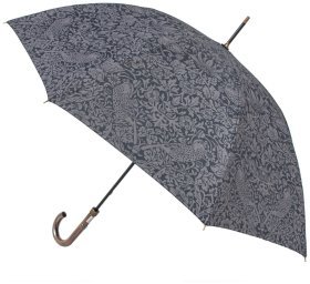 Женский зонт-трость Fulton L936-040706 Morris &amp; Co Hampstead UV Strawberry Thief Graphite (Графит с принтом "Клубничный воришка", механика) 94343