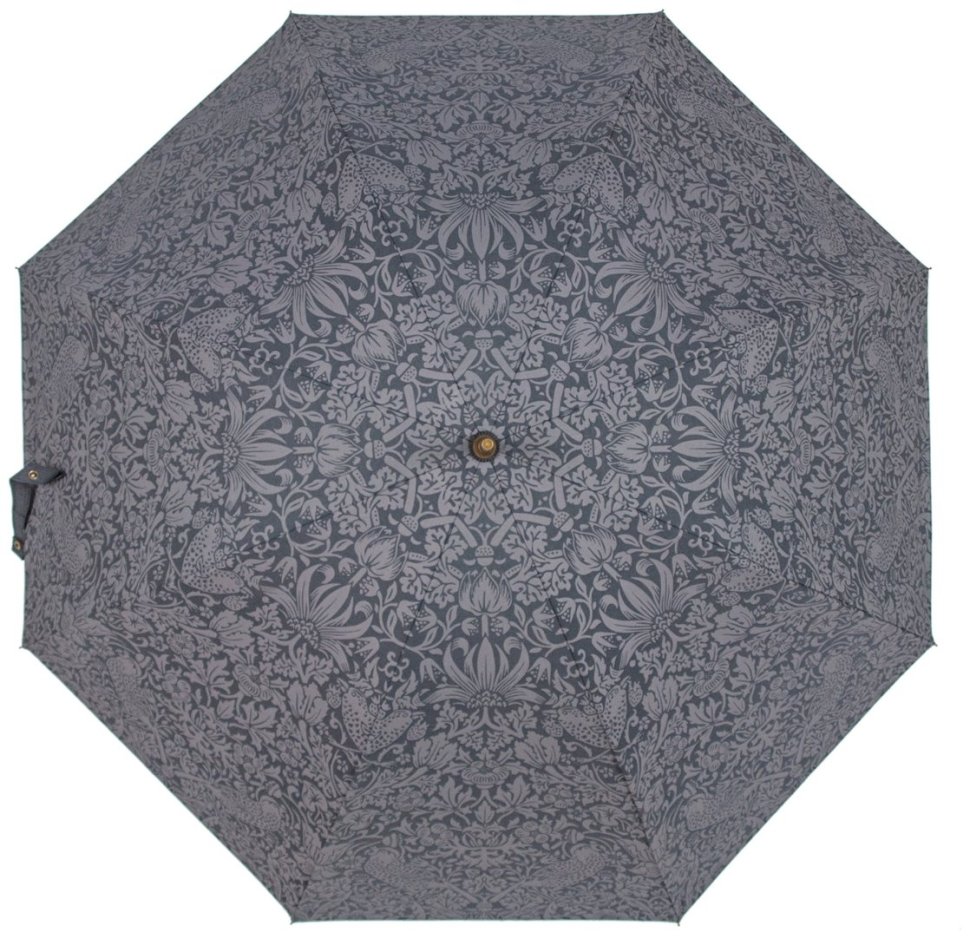 Женский зонт-трость Fulton L936-040706 Morris & Co Hampstead UV Strawberry Thief Graphite (Графит с принтом "Клубничный воришка", механика) 94343 modnotak фото №6