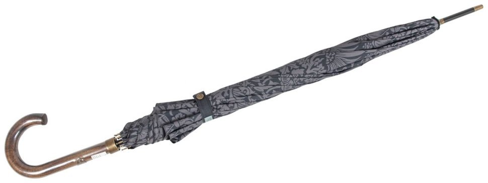 Женский зонт-трость Fulton L936-040706 Morris & Co Hampstead UV Strawberry Thief Graphite (Графит с принтом "Клубничный воришка", механика) 94343 modnotak фото №8
