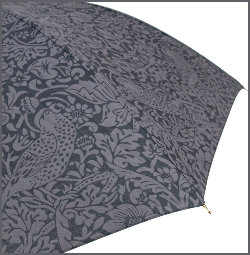 Женский зонт-трость Fulton L936-040706 Morris & Co Hampstead UV Strawberry Thief Graphite (Графит с принтом "Клубничный воришка", механика) 94343 modnotak фото №11