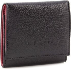Фірмовий гаманець чорно-червоного кольору з натуральної шкіри Tony Bellucci (10780)