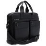 Деловая мужская сумка из кожи флотар с отделением для ноутбука до 15" Borsa Leather 104543 черная modnotak фото - 1