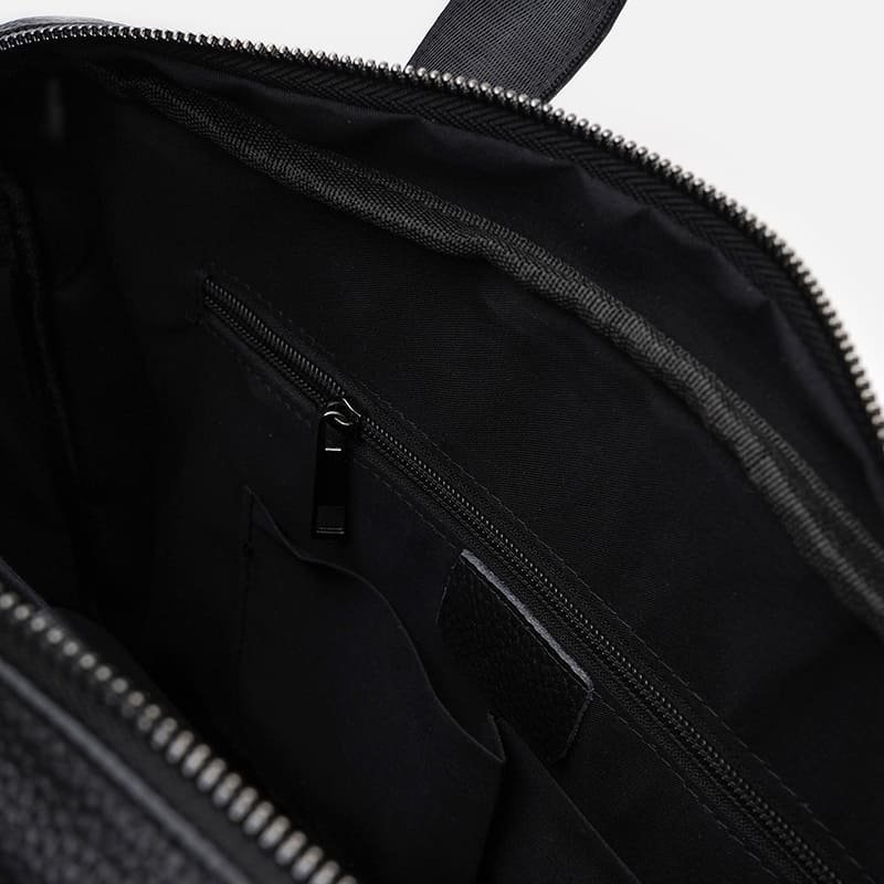 Деловая мужская сумка из кожи флотар с отделением для ноутбука до 15" Borsa Leather 104543 черная modnotak фото №5