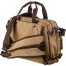 Чоловіча фірмова сумка-трансформер з текстилю пісочного кольору Vintage (20146) - 2