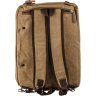 Мужская фирменная сумка-трансформер из текстиля песочного цвета Vintage (20146) - 3