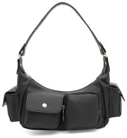 Стильная женская сумка из качественного кожзама черного цвета Monsen 94643