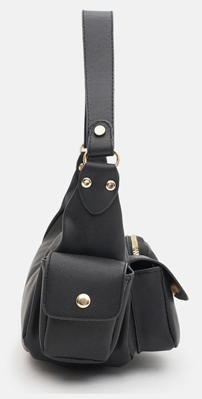 Стильная женская сумка из качественного кожзама черного цвета Monsen 94643 modnotak фото №4