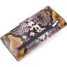 Разноцветный женский кошелек из натуральной фактурной кожи под змею KARYA (2421029) - 2