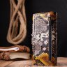 Різнобарвний жіночий гаманець із натуральної фактурної шкіри під змію KARYA (2421029) - 9