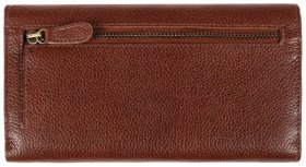 Горизонтальный женский кошелек из фактурной кожи на защелке Ashwood M05 коричневого цвета 95443