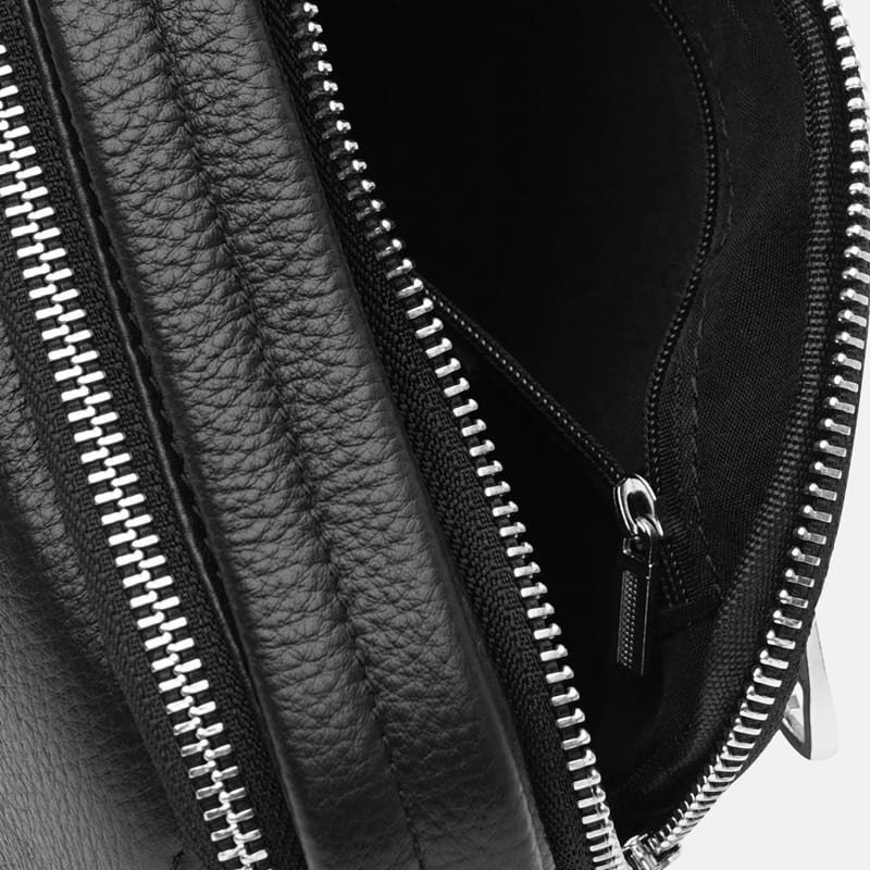 Мужская компактная сумка-барсетка через плечо в черном цвете Ricco Grande (19272)