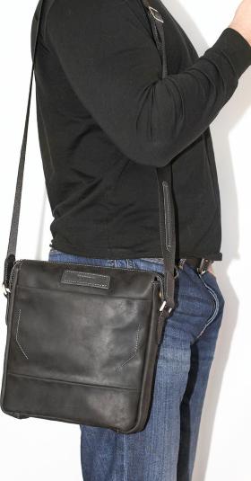 Повседневная мужская наплечная сумка из винтажной кожи VATTO (11685) - 2