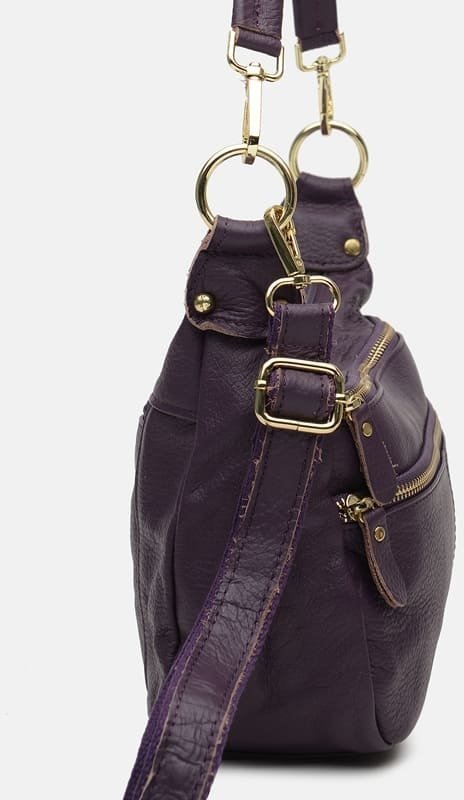 Жіноча сумка з натуральної шкіри фіолетового кольору з однією лямкою Borsa Leather (19331)