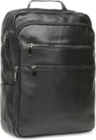 Чоловічий рюкзак великого розміру із натуральної шкіри чорного забарвлення Keizer (21416)