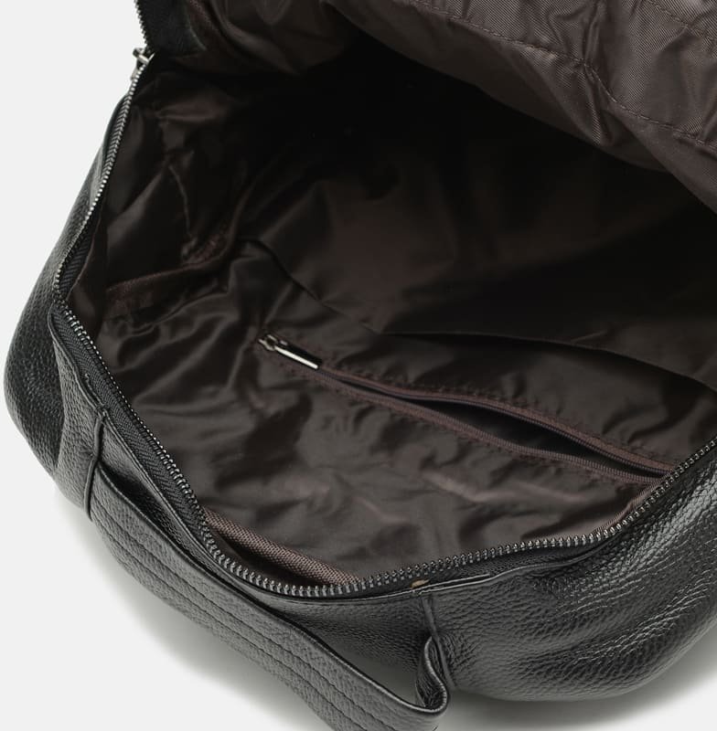 Мужской рюкзак большого размера из натуральной кожи черного окраса Keizer (21416)