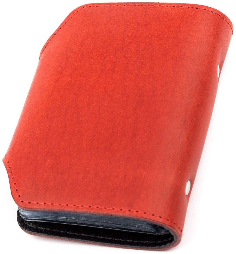 Червона маленька візитниця з матової шкіри на кнопці Shvigel (2413910) фото №13 Червона маленька візитниця з матової шкіри на кнопці Shvigel (2413910) modnotak фото №13