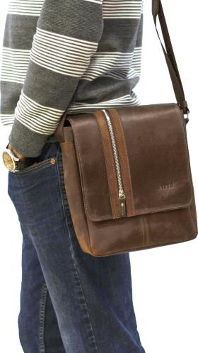 Кожаная мужская сумка винтажного стиля VATTO (11984) - 2