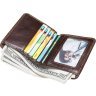 Мужское портмоне небольшого размера из коричневой кожи Vintage (2420245) - 5