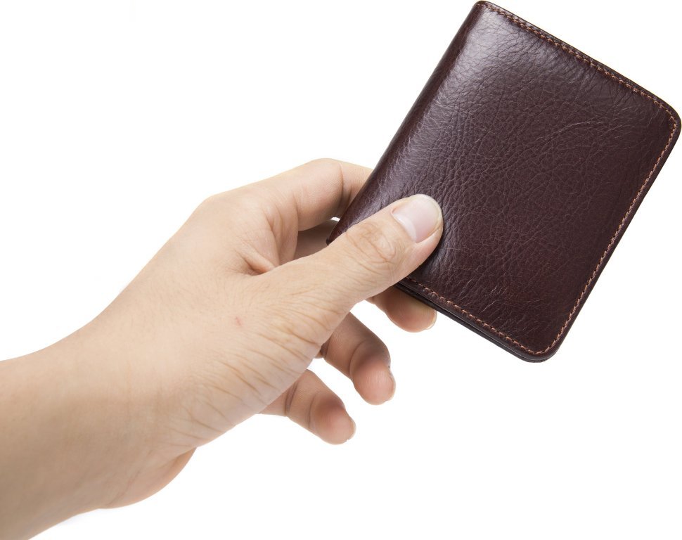 Чоловічий портмоне невеликого розміру з коричневої шкіри Vintage (2420245)