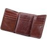 Невеликий коричневий гаманець із натуральної шкіри на кнопці Vintage 2414648 - 5