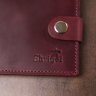 Кожаное мужское портмоне марсалового цвета с хлястиком на кнопке Shvigel (2416436) - 7
