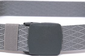 Текстильный мужской ремень серого цвета с пряжкой-автомат Vintage (2420586)