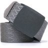 Текстильный мужской ремень серого цвета с пряжкой-автомат Vintage (2420586) - 5