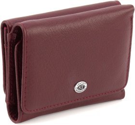 Бордовий жіночий гаманець маленького розміру з натуральної шкіри ST Leather 1767243