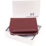 Бордовий жіночий гаманець із натуральної шкіри з місткою монетницею ST Leather 1767343 - 11