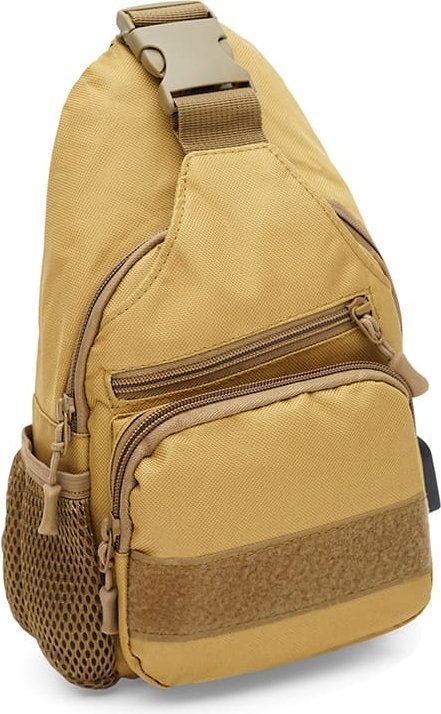 Чоловіча тактична сумка-слінг із текстилю кольору хакі Monsen (22160)