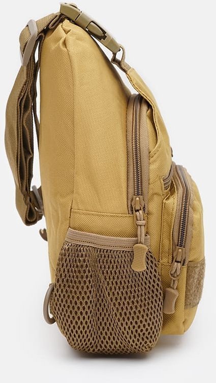 Чоловіча тактична сумка-слінг із текстилю кольору хакі Monsen (22160)