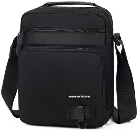 Текстильная мужская сумка-барсетка черного цвета с ручкой Confident 77443