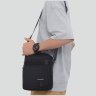 Текстильная мужская сумка-барсетка черного цвета с ручкой Confident 77443 - 5