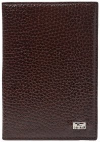 Обложка для паспорта старого образца из натуральной фактурной кожи Desisan 107543 коричневого цвета