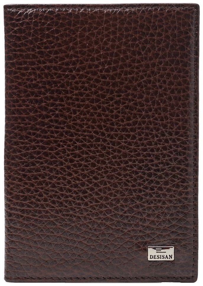 Обложка для паспорта старого образца из натуральной фактурной кожи Desisan 107543 коричневого цвета modnotak фото №1