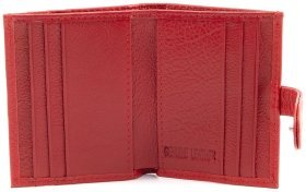 Шкіряний жіночий картхолдер із монетницею ST Leather 97743 червоного кольору