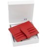 Шкіряний жіночий картхолдер із монетницею ST Leather 97743 червоного кольору modnotak фото - 10