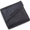 Маленький гаманець із натуральної італійської шкіри чорного кольору на магніті Grande Pelle 67843 - 4