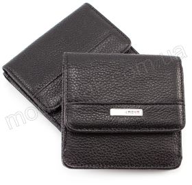 Маленький чорний гаманець з фактурної шкіри KARYA (1106-45)