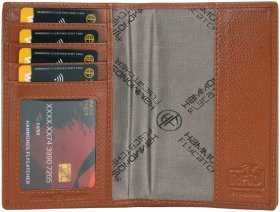 Кожаная обложка для паспорта с отделением для карточек Hammonds Flycatcher PH602 рыжего цвета 108043