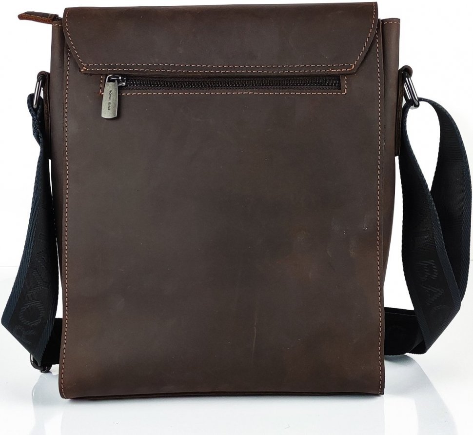 Мужская коричневая сумка через плечо из матовой винтажной кожи Royal Bag (19434)